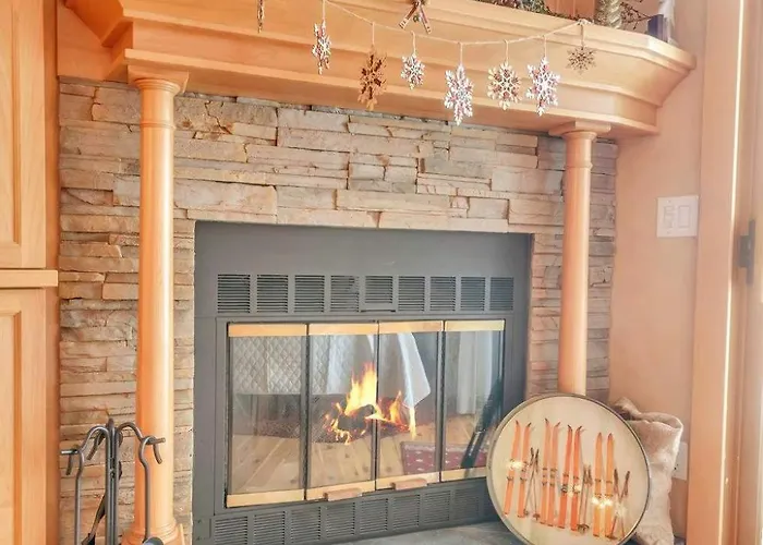 Cozy Studio Wood Fireplace